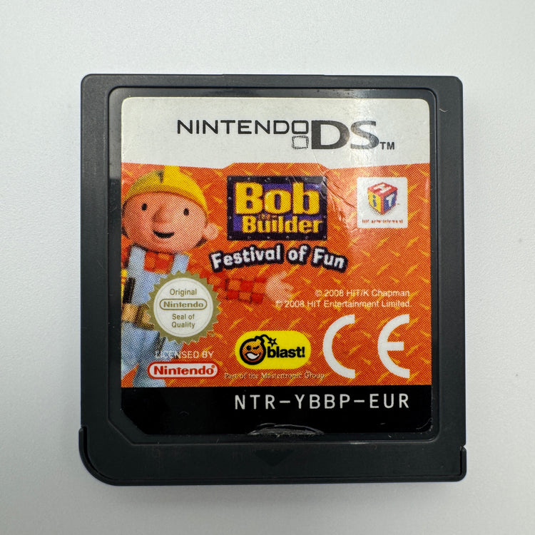 Bob The Builder: Festival of Fun: front of Nintendo DS cartridge showing orange label.