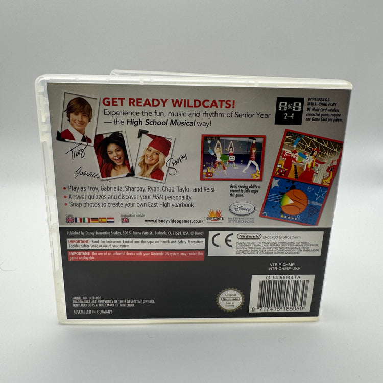 High School Musical 3: back of Nintendo DS case.