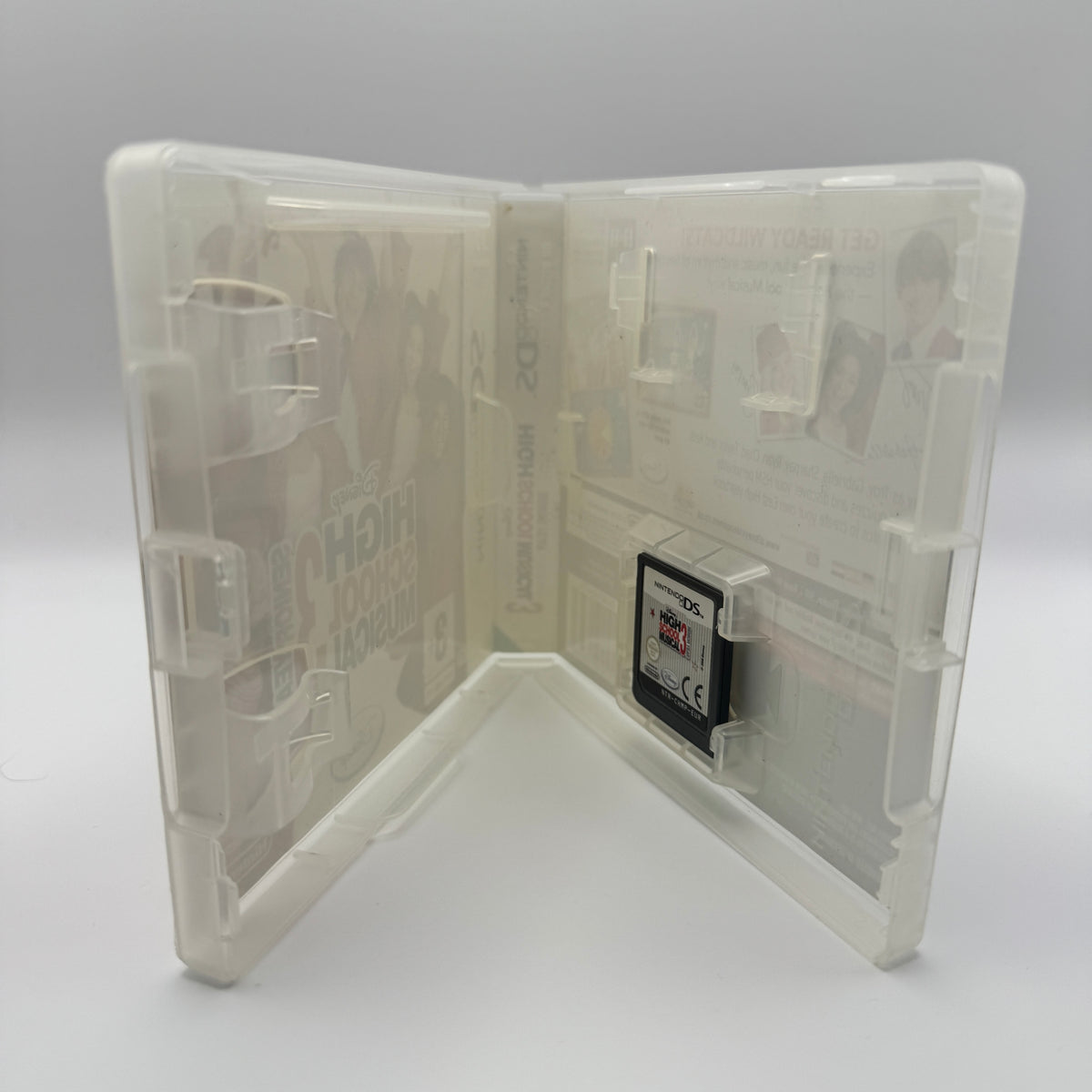High School Musical 3: open Nintendo DS case showing cartridge without booklet.