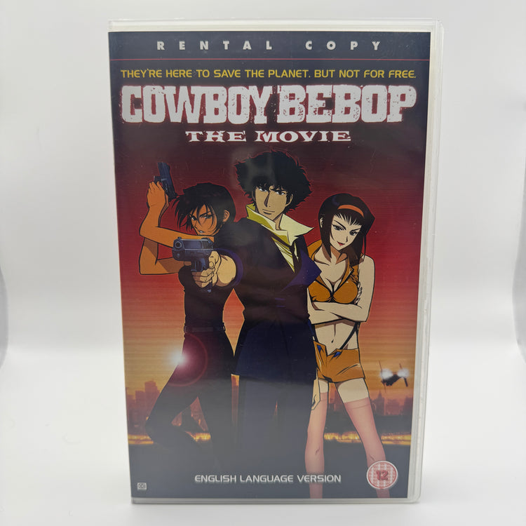 Cowboy Bebop: The Movie Ex-Rental VHS: front of VHS case.